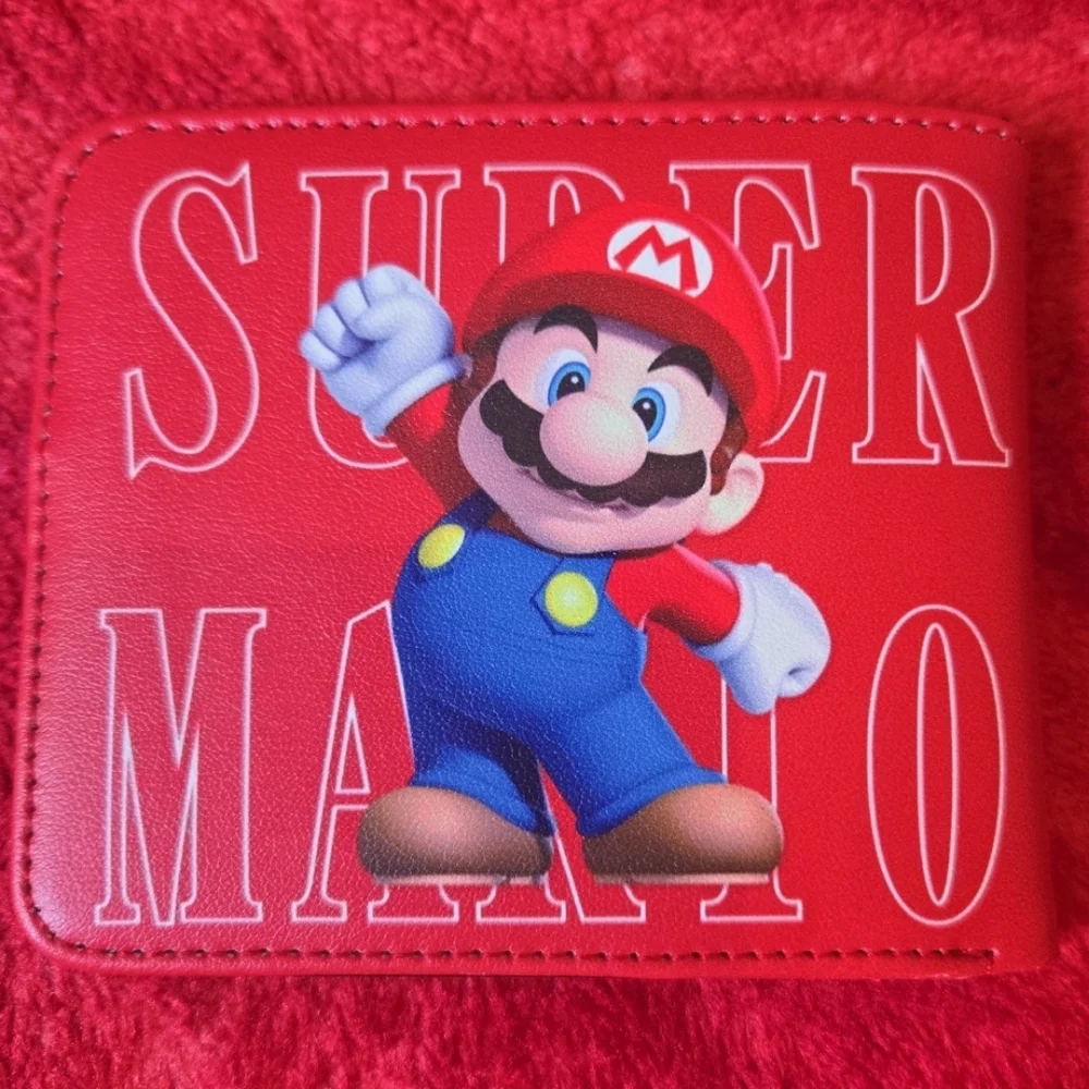 New super mario nintendo anime manga leather wallet